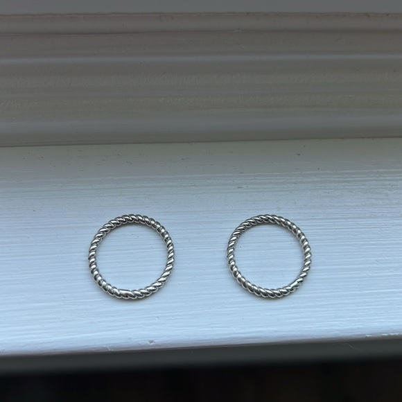 Sterling silver rope stacking bands - Picture 3 of 7